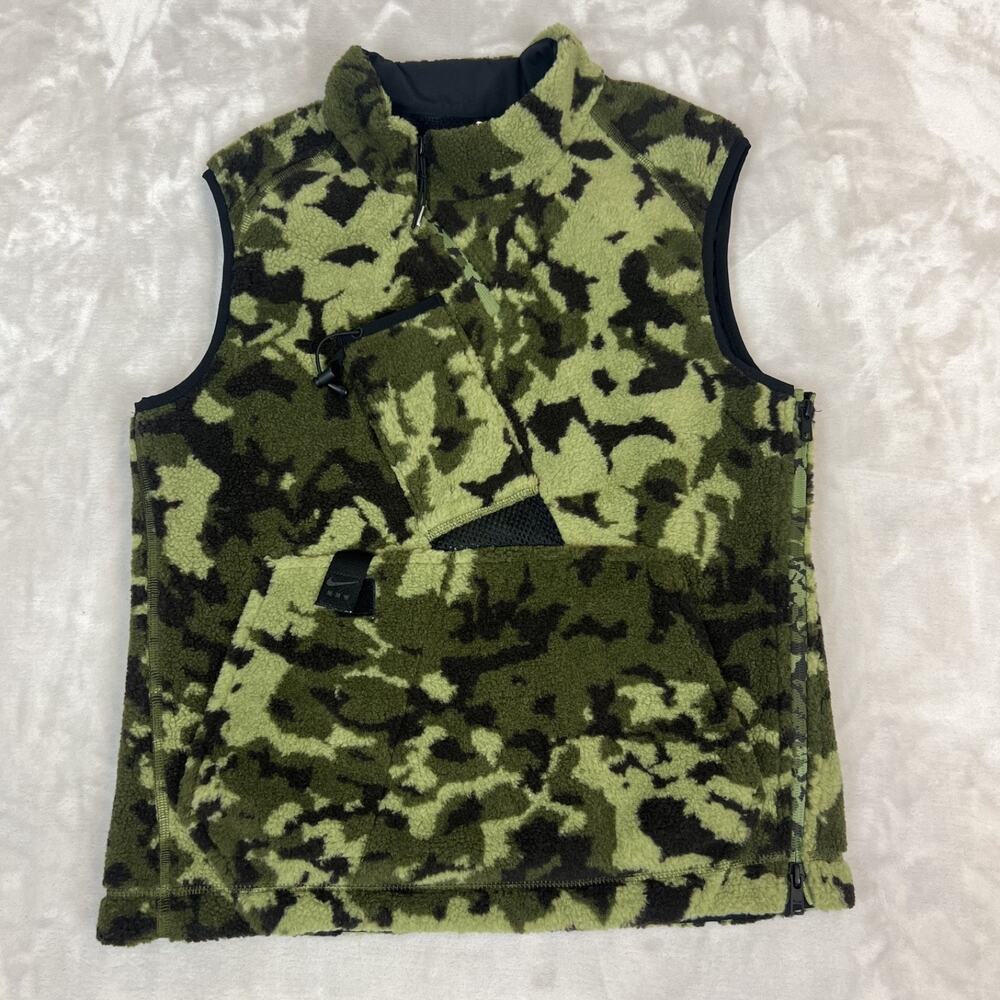 Nike Lab MMW Mathew Williams Vest Adult XS Green Camo 1/4‎ Zip Pullover Fleece
